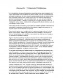 LA EDUCACION Y FORMACIÓN PROFESIONAL