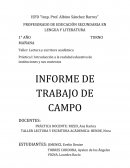 Lectura y escritura académica Práctica I: Introducción a la realidad educativa de instituciones y sus contextos