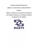 Verifica que la información contable de una entidad contable de una entidad económica corresponda a las políticas