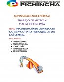 IMPLEMENTACIÓN DE UN PRODUCTO Y/O SERVICIO EN LA PARROQUIA DE SAN JOSÉ DE MINAS