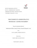PROCEDIMIENTO ADMINISTRATIVO PROGRAMA “QUIERO MI BARRIO”