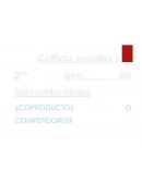 Cultivos anuales y 2da gen de biocombustibles ¿COPRODUCTOS O COMPETIDORES?