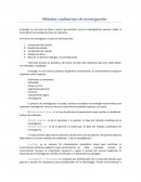 Cuales son los Métodos cualitativos en investigación