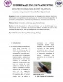 SUBDRENAJE EN LOS PAVIMENTOS
