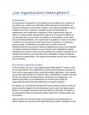 ¿Las organizaciones tienen genero?