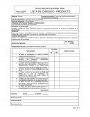 Tipo de Instrumento Lista de chequeo de producto