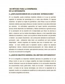 UN MÉTODO PARA LA ENSEÑANZA DE LA ORTOGRAFÍA