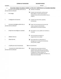 Examen de tecnología primer grado segundo bimestre. Página 1