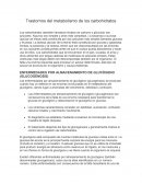 Trastornos del metabolismo de los carbohidratos