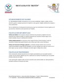 ESTABLECIMIENTO DE VALORES - POLITICAS - PREMISAS