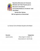 La Ciencia Como Síntesis Suprema Del Saber