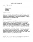 PROYECTO FINAL PROGRAMACIÓN 1 Nombre del juego: Buscaminas