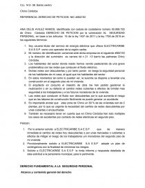 PETICION PARA CAMBIO REDES. Página 1