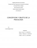 CONCEPCION Y OBJETO DE LA PSICOLOGIA