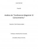 Analisis charla "el conocimiento" Dario Sztajnszrajber