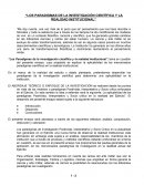 Los paradigmas de la investigación científica y la realidad institucional
