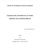 Consumo de corriente en un motor eléctrico de corriente alterna