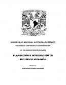 LA PLANEACIÓN E INTEGRACIÓN DE RECURSOS HUMANOS