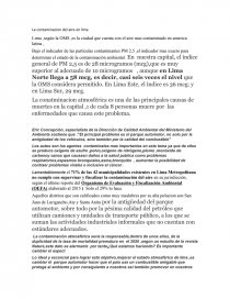 Como se da la La contaminacion del aire en lima. Página 1