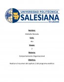 Un resumen del capítulo 2 del programa analítico