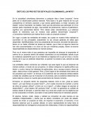 ÉXITO DE LOS PROYECTOS ESTATALES COLOMBIANOS ¿UN MITO?