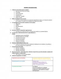 CUESTIONARIO DINAMICA ORGANIZACIONAL. Página 1