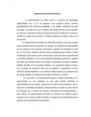 Importancia del mantenimiento