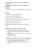 Las actividades y la competencia comunicativa. La diversidad de actividades