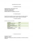 Administracion de sueldos. ﻿Descripcion del puesto