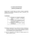 LA PLANIFICACIÓN ESTRATÉGICA CONCEPTOS FUNDAMENTALES