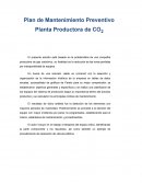 Plan de Mantenimiento Preventivo Planta Productora de CO2