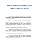 Plan de Mantenimiento Preventivo Planta Productora de CO2