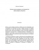 Técnicas comunes empleadas en los laboratorios de Química Orgánica y Bioquímica