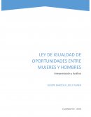 LEY DE IGUALDAD DE OPORTUNIDADES ENTRE MUJERES Y HOMBRES