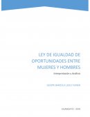 LEY DE IGUALDAD DE OPORTUNIDADES ENTRE MUJERES Y HOMBRES