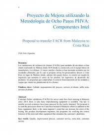 Proyecto de Mejora utilizando la Metodología de Ocho Pasos PHVA: Componentes Intel. Página 1