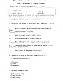 Lectura Complementaria “El Doctor Orangután”. Página 1
