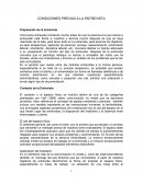 LAS CONDICIONES PREVIAS A LA ENTREVISTA