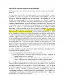 Una Admisión de pruebas, requisitos de admisibilidad