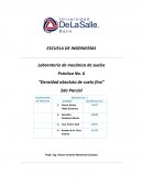 Cual es la Densidad absoluta de suelos finos