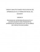 Ensayo analítico bases psicológicas del aprendizaje en la formación inicial del docente