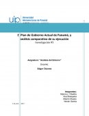 El Plan de Gobierno Actual de Panamá, y análisis comparativo de su ejecución