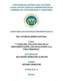 Fases del ciclo de vida de la implementación, con aplicación a la vida personal
