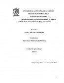 Reflexión sobre la Encíclica Laudato si, sobre el cuidado de la casa común del Papa Francisco