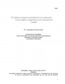 Como se da el “El Gobierno Estatal y la dualidad de la Coordinación Fiscal; análisis comparativo con la Federación de Canadá”