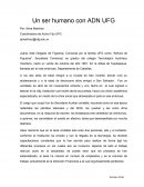 El Octubre 2016 Un ser humano con ADN UFG