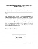 AUTORIZACIÓN DE LA JUNTA DE PROPIETARIOS PARA CONSTRUIR TERCER PISO