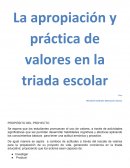 La apropiación de los valores en la triada escolar