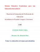 Historia del Ecuador y del pensamiento pedagógico en el Ecuador
