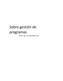 Sobre gestión de programas